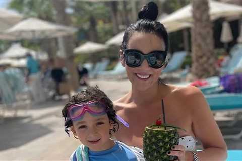 Martine McCutcheon continues to show off weight loss in fitted swimsuit on family getaway