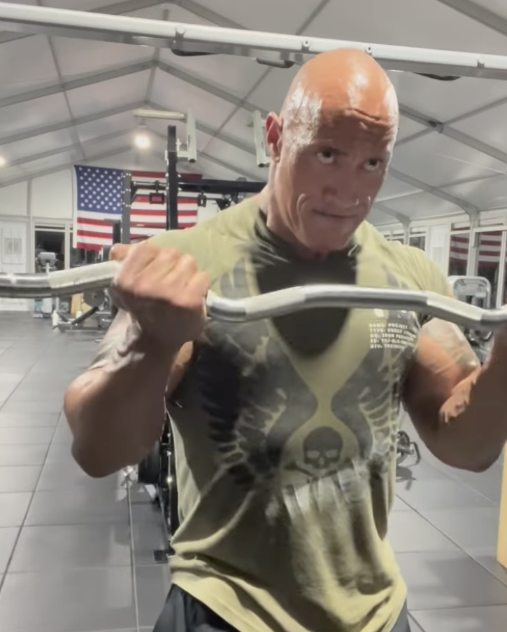 The Rock Shared How He Gets a Massive Arm Day Pump